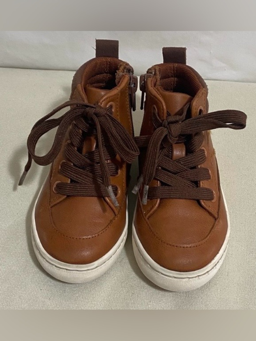 Cat & Jack Brown High-Top Kids Sneakers with White Soles